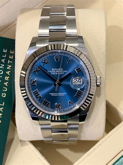 rolex datejust 41 blue dial men& 39